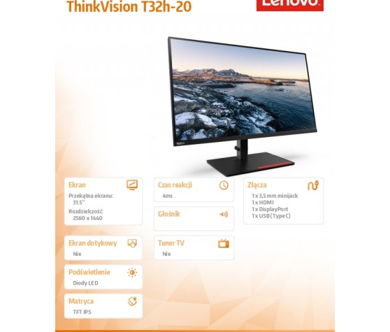 Monitor Lenovo ThinkVision T32h 61F1GAT2EU