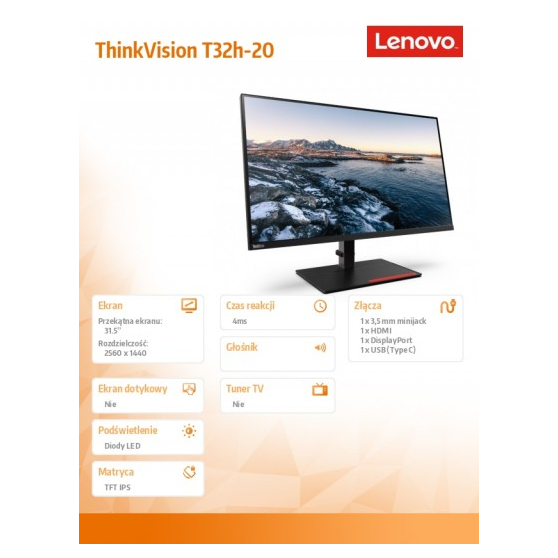 Monitor Lenovo ThinkVision T32h 61F1GAT2EU