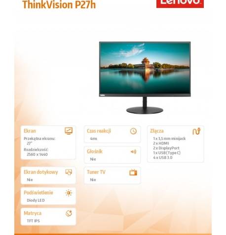 Monitor Lenovo ThinkVision P27h 61E9GAT6EU