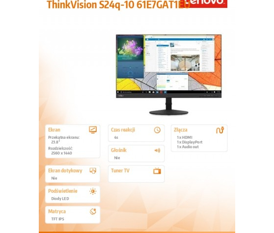 Monitor Lenovo ThinkVision S24q 61E7GAT1EU