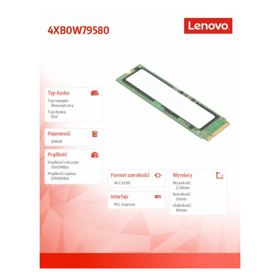 Dysk SSD Lenovo ThinkPad 256GB  4XB0W79580