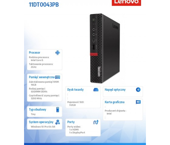 Komputer Lenovo ThinkCentre M70 11DT0043PB