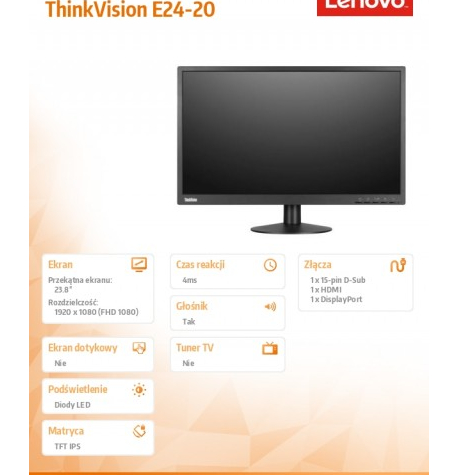 Monitor Lenovo ThinkVision E24- 62A5MAT4EU