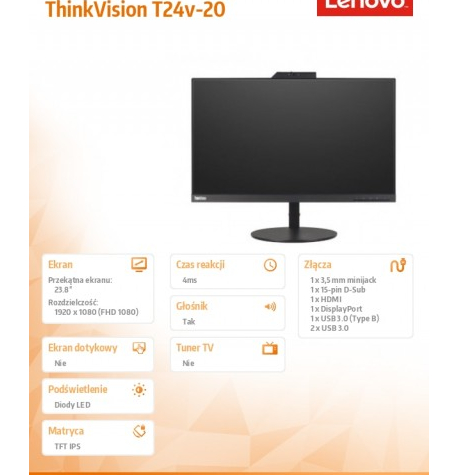 Monitor Lenovo ThinkVision T24v 61FCMAT6EU