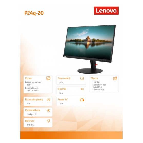 Monitor Lenovo ThinkVision P24q 61F5GAT1EU