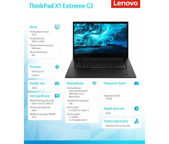 Laptop Lenovo ThinkPad X1 Extre 20TK000DPB