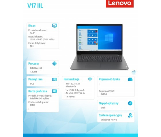 Laptop Lenovo V17-IIL 17.3 FHD  82GX0089PB