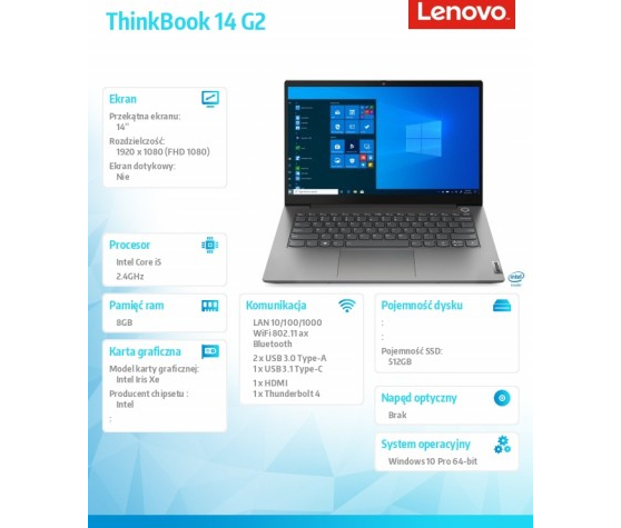 Laptop LENOVO ThinkBook 14 G2 I 20VD000BPB