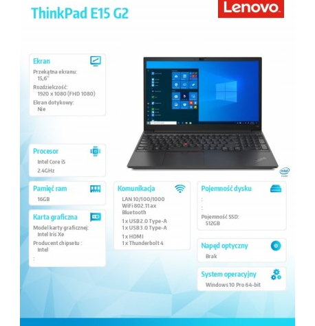 Laptop LENOVO ThinkPad E15 G2 I 20TD0003PB