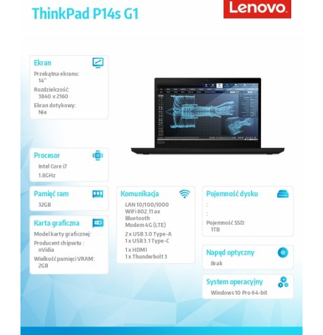 Laptop LENOVO ThinkPad P14s G1  20S4003YPB