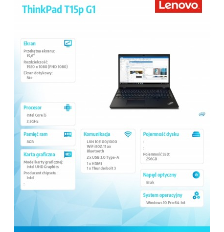 Laptop LENOVO ThinkPad T15p G1  20TN002APB