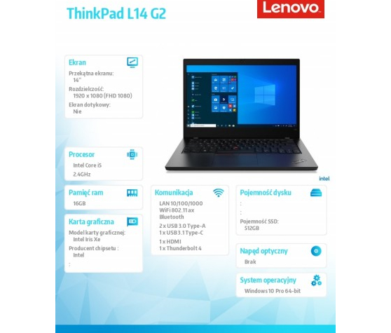 Laptop Lenovo ThinkPad L14 G2 1 20X1000XPB
