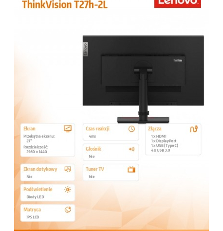 Monitor Lenovo ThinkVision T27h 62B1GAT2EU