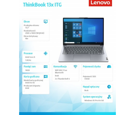 Laptop Lenovo ThinkBook 13x 13. 20WJ001HPB