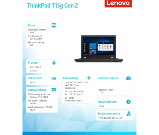 Laptop Lenovo ThinkPad T15g G2  20YS000FPB