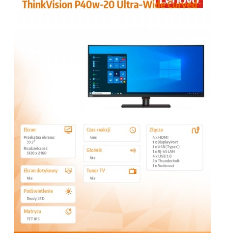 Monitor Lenovo ThinkVision P40w 62DDGAT6EU