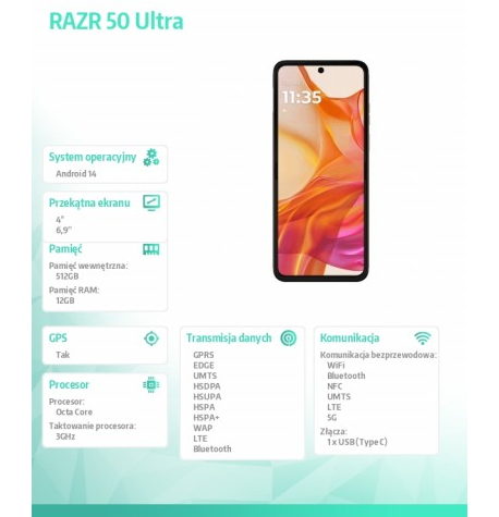 Smartfon Motorola RAZR 50 Ultra PB1T0056PL