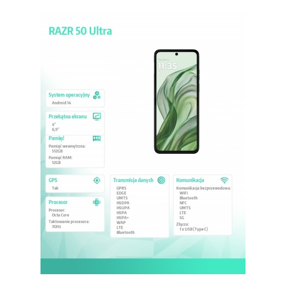 Smartfon Motorola RAZR 50 Ultra PB1T0005PL