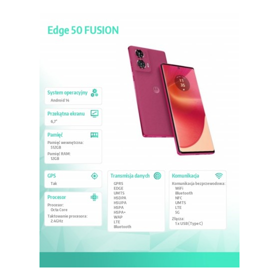 Smartfon Motorola Edge 50 FUSIO PB3T0007PL