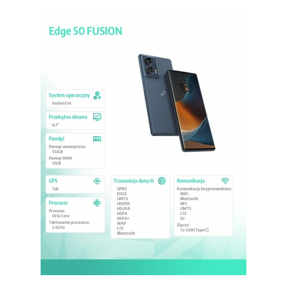 Smartfon Motorola Edge 50 FUSIO PB3T0006PL