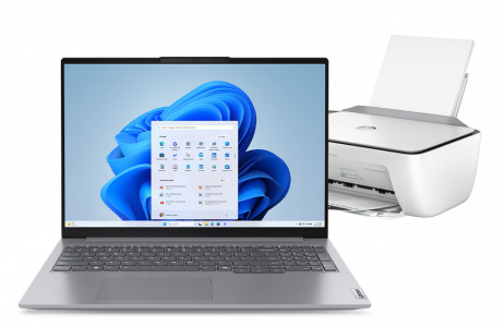 Zestaw Lenovo ThinkBook 16 G7 16 WQXGA Ryzen 5 7535HS 16GB 512GB AMD W11 Edu Arctic Grey 3Y + drukarka HP DeskJet 2820e All-in-One