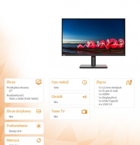 Monitor Lenovo ThinkVision T27i 63A4MAT1EU